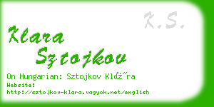 klara sztojkov business card